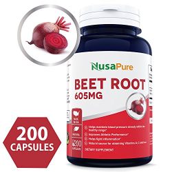 Best Beet Root 605mg 200caps (NON-GMO & Gluten Free) - Lower Blood Pressure, Increase Athletic Performance, Regulate Insulin Response & Maintain Skin Condition ★100% MONEY BACK GUARANTEE!★
