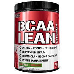 Evlution Nutrition BCAA Lean Energy - Energizing Amino Acid for Muscle Building Recovery and Endurance, with a Fat Burning Formula, 30 Servings (Cherry Limeade)