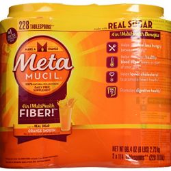 Metamucil With 100% Natural Psylluim Fiber, Orange, 48.2-Ounce Bottle (Pack of 2)