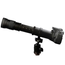 Lightdow 420-800mm F/8.3-16 Super Telephoto Manual Zoom Lens + T-Mount for Canon EOS Rebel DSLR Cameras
