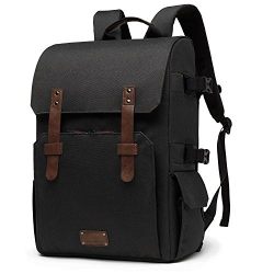 BAGSMART Camera Backpack for SLR/DSLR Cameras & 15.6" Laptop with Waterproof Rain Cover & Tripod Mount, Black.
