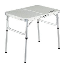REDCAMP Small Folding Table Adjustable Height 23.6"x15.7"x10.2"/19", Aluminum Camping Table Lightweight