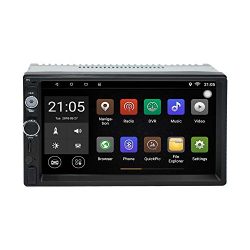 Upgraded 7 Inch Touch Screen Android 7.1 QuadCore CPU Double Din Car Stereo in Dash GPS Navigation Surport Bluetooth WiFi Car Radio Audio Vehicle Headunit with Free Rear Camera and Car Tuning Tools