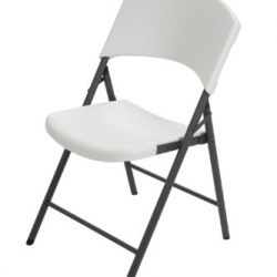 Lifetime Light Commercial Folding Chair, White Granite, Pack of 4