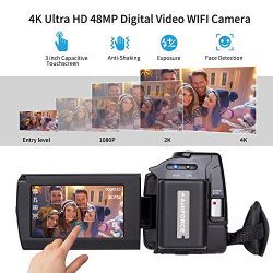 Video Camera Camcorder 4K kicteck Ultra HD Digital WiFi Camera