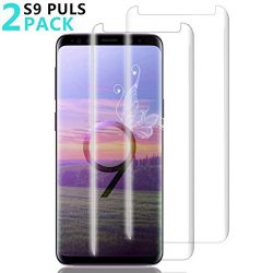 [2 Pack] Galaxy S9 Plus Screen Protector, Fanouc [Anti-Scratch] [High Definition] [Bubble Free] [Anti-Fingerprint] Tempered Glass Screen Protector Compatible Samsung Galaxy S9 Plus