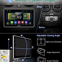Pumpkin 10.1 inch Android 7.1 Car Stereo Double Din Navigation, WiFi, Support Fastboot, Android Auto, Backup Camera, Touch Screen, USB SD (Upgraded Version)