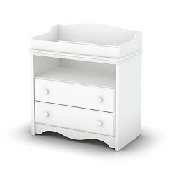 South Shore 2-Drawer Changing Table with Open Storage, Pure White
