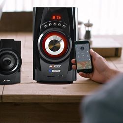 AXESS Bluetooth Mini System 2.1-Channel Home Theater Speaker System Red