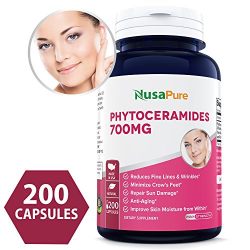 BEST Phytoceramides 700mg 200 Capsules ✮ NON-GMO & Gluten Free Powerful Skin Repair & Rejuvenation ✮ All Natural Plant Derived Anti-Aging Powerhouse for Reduced Fine Lines & Wrinkles