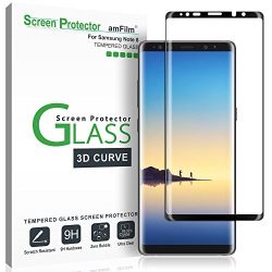 amFilm Galaxy Note 8 Screen Protector Glass (Full Screen Coverage)(Easy Installation Tray), Dot Matrix 3D Curved Samsung Galaxy Note 8 Tempered Glass Screen Protector 2017
