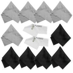 Microfiber Cleaning Cloths - 10 Cloths and 2 White Cloths - Ideal for Cleaning Glasses, Camera Lenses, iPad, Tablets, Phones, iPhone, Android Phones, LCD Screens and Other Delicate Surfaces