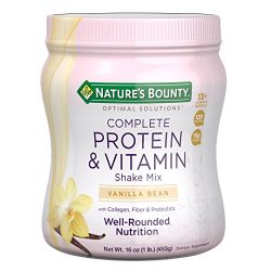Nature's Bounty Optimal Solutions Protein Shake Vanilla, 16 Ounce Jar, Protein and Vitamin Shake Mix for Women, with Added Nutrients