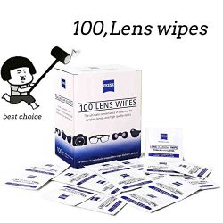 Lens Wipes - Suitable for Eyeglasses, Cellphones, Tablets, Camera Lenses, Swim Goggles, and Other Delicate Surfaces -Pre-Moistened,100 Individually Wrapped