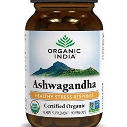 ORGANIC INDIA Ashwagandha Herbal Supplement Veg Capsules, Healthy Stress Response (90 Capsules)