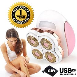 Legs Hair Remover Painless Women Facial Hair Removal Machine Replacement Blade Heads Bikini Trimmers Electric Shaver USB Rechargeable Cordless Epilator Instantly for Body Armpit Best Gift for Ladies