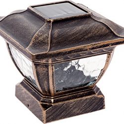 Paradise by Sterno Home Solar Cast Aluminum LED Post Cap Light for 4x4 Wood Posts, Bronze