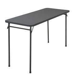 Cosco Products 20" x 48" Resin Top Folding Table, Black