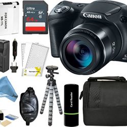Canon PowerShot SX420 IS Digital Camera w/ 20MP, 42x Optical Zoom, 720p HD Video & Built-In Wi-Fi + 64GB Card + Reader + Grip + Spare Battery and Charger + Tripod + DigitalAndMore Accessory Bundle