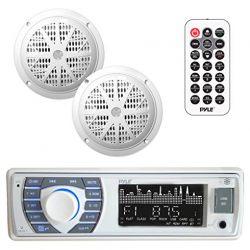 Marine Receiver & Speaker Kit - in-Dash LCD Digital Stereo