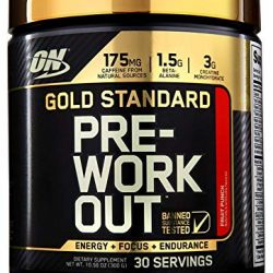 OPTIMUM NUTRITION GOLD STANDARD Pre-Workout with Creatine, Beta-Alanine, and Caffeine for Energy, Flavor: Fruit Punch, 30 Servings
