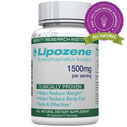 Lipozene Green - All Natural Weight Loss Supplement - Appetite Suppressant and Control - 30 Veggie Capsules - Stimulant, GMO, Gluten and Soy Free