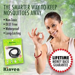 Kinven Original Mosquito Insect Repellent Bracelet Waterproof Natural DEET FREE Insect Repellent Bands, Anti Mosquito Protection Outdoor & Indoor, Adults & Kids, 12 bracelets, in Brown/Black