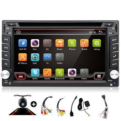 2GB 32G Quad 4 Core 6.2 inch 2 Din Android 6.0 Car Stereo Radio Muti-touch Screen GPS Navigation DVD Player Support 3G WIFI Bluetooth OBD2 Mirror Link with Backup Camera