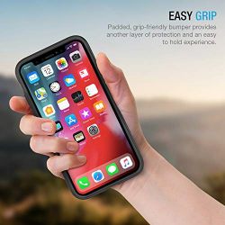 Maxboost HyperPro Hybrid Case for Apple iPhone XS Max Case 2018 (6.5") with Infused GXD Gel + TPU Cushion Frame and Rigid Back Plate Phone Cover [Enhanced Drop Protection] - Matte Black/Clear