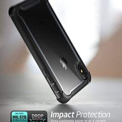 iPhone X Case,iPhone XS Case, i-Blason [Ares] Full-Body Rugged Clear Bumper Case with Built-in Screen Protector for Apple iPhone X 2017/ iPhone XS 2018 (Black)