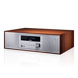Toshiba Vintage Style Retro Look Micro Component Wireless Bluetooth Audio Streaming & CD Player Wood Speaker System + Remote, USB Port for MP3 Playback, FM Stereo Digital Tuner, AUX Input