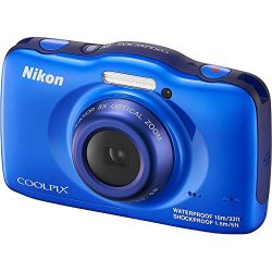 Nikon COOLPIX S32 13.2 MP Waterproof Digital Camera with Full HD 1080p Video (Blue)(Certified Refurbished)