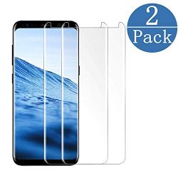 FURgenie Compatible [2 Pack] Samsung Galaxy S8 Screen Protector,FURgenie [9H Hardness][Anti-Scratch] [Anti-Fingerprint][3D Curved] [Ultra Clear] Tempered Glass Screen Protector Compatible S8 Clear
