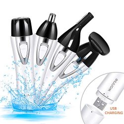 Hair Removal for Women/Men 4 in 1 Waterproof Electric Razor Rechargeable Hair Epilator Painless Cordless Body Hair Trimmer for Bikini Area/Nose/ Armpit/Arm / Leg and More (White)