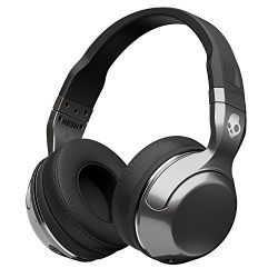 Skullcandy Hesh 2 Bluetooth Wireless Over-Ear Headphones with Microphone, Supreme Sound and Powerful Bass, 15-Hour Rechargeable Battery, Soft Synthetic Leather Ear Cushions, Black/Silver