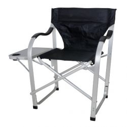 Stylish Camping Black Heavy Duty Folding Camping Director Chair with Side table