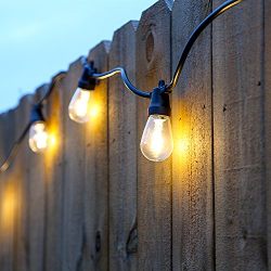 Brightech Ambience Pro Solar Powered LED Outdoor String Lights – Commercial Grade, Waterproof Patio Lights With Edison Bulbs– 2500 maH Solar Panel, 2 Watt S14 Filaments- Heavy Duty Cafe Bistro -24ft