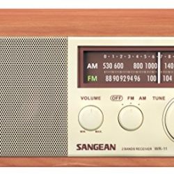 Sangean Wood Cabinet AM/FM Table Top Analog Radio