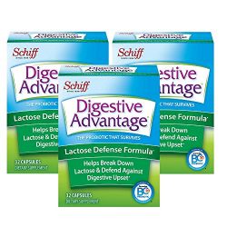 Digestive Advantage Lactose Defense - Breaks down lactose to defend against digestive upset, 96 Capsules (3 packs of 32ct)