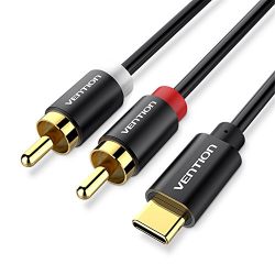 VENTION USB Type C to 2 RCA Audio Cable Type-C RCA cable 2rca Jack USB-C Audio Line for Xiaomi LG Home Theater Amplifier DVD TV Speaker (1m/3ft)