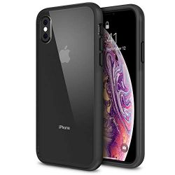 Maxboost HyperPro Hybrid Case for Apple iPhone XS Max Case 2018 (6.5") with Infused GXD Gel + TPU Cushion Frame and Rigid Back Plate Phone Cover [Enhanced Drop Protection] - Matte Black/Clear