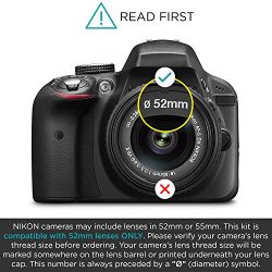 52MM Professional Accessory Kit for Nikon DSLR Bundle with Altura Photo Fisheye and Wide Angle Lenses