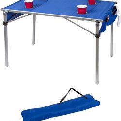 42" Portable Lightweight Soft Top Folding Table For Camping and Travel With Carry Bag by Trademark Innovations (Blue)