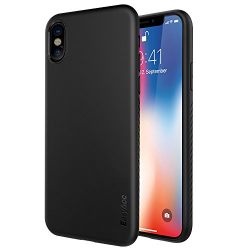 EasyAcc Case for iPhone X/iPhone XS, [Support Wireless Charging] Black TPU Cover Phone Case Matte Finish Slim Profile Phone Protectors Compatible with iPhone X/iPhone XS