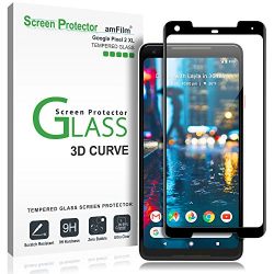 amFilm Google Pixel 2 XL Screen Protector Glass, Google Pixel 2 XL Tempered Glass Screen Protector 3D Curved with Dot Matrix for Google Pixel 2 XL 0.3mm