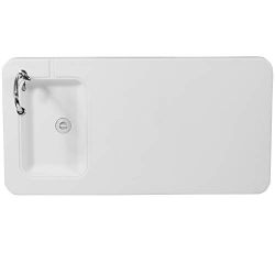Flash Furniture 23''W x 45''L Granite White Plastic Folding Table with Sink