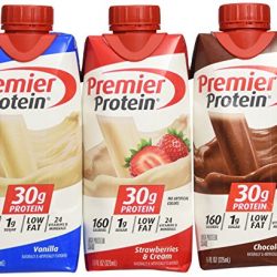 Lot of 12 Premier Protein 30g High Protein Shakes 11 Oz. Variety Pack Contains Chocolate, Vanilla and Strawberries & Cream