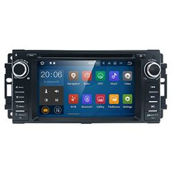 Android 7 Car stereo CD DVD Player - In Dash Car Radio Multimedia Player Navigation System with 6.2" LCD Bluetooth Wifi GPS for Jeep Wrangler Dodge Chrysler