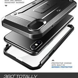 SUPCASE iPhone X, iPhone XS Case, Full-Body Rugged Holster Case with Built-in Screen Protector for Apple iPhone X 2017/ iPhone XS 2018 -Unicorn Beetle PRO Series - Retail Package (Black)