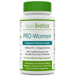 Hyperbiotics PRO-Women Probiotics 60 ct - Cranberry Extract D-Mannose - 15x More Effective Than Capsules